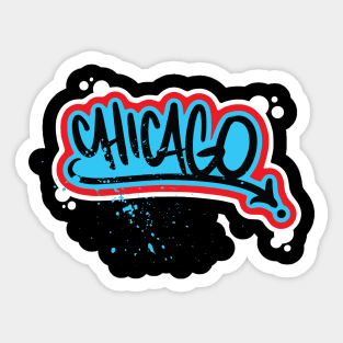 Chicago Street Tag with Splatters Sticker